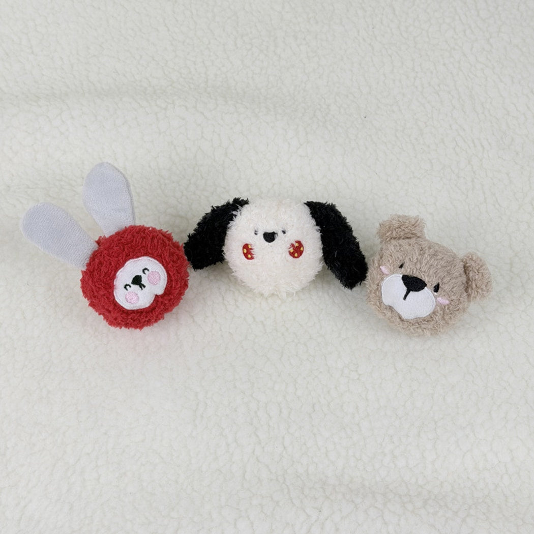 Petkin - Animal Face Elastic Squeaky Dog Ball Toy