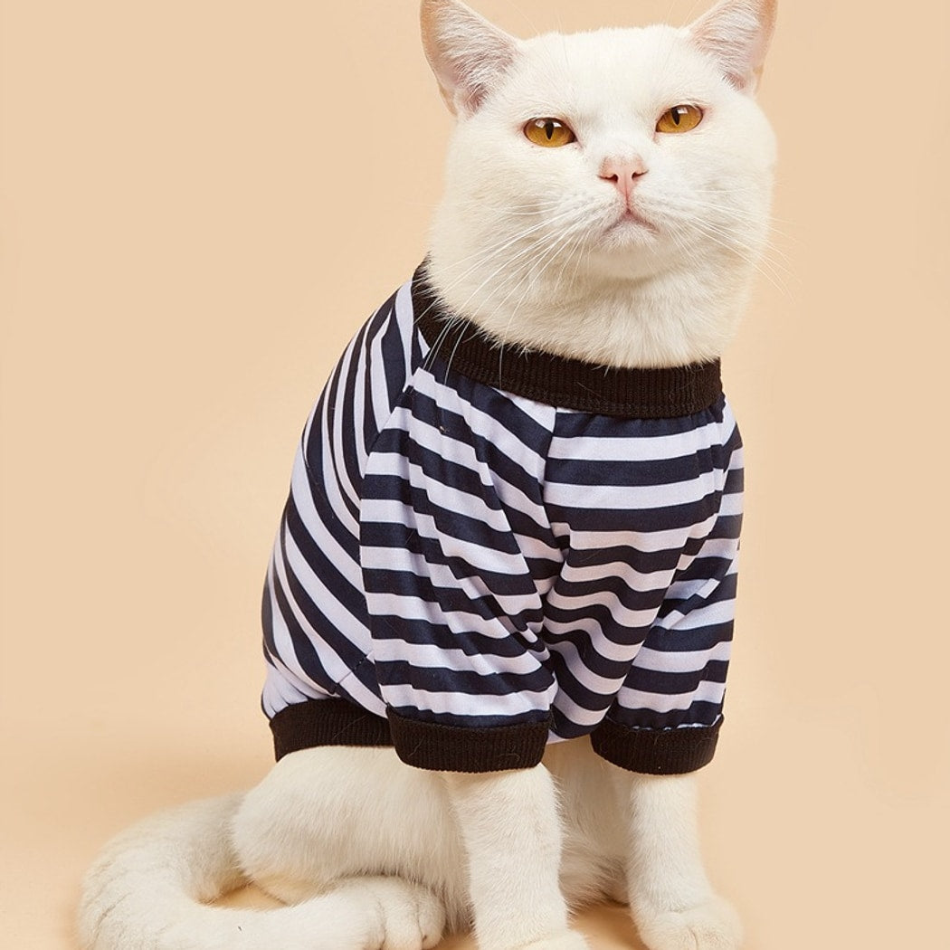 Ozzie - Casual Short Sleeve Striped Pet Dog T-Shirt