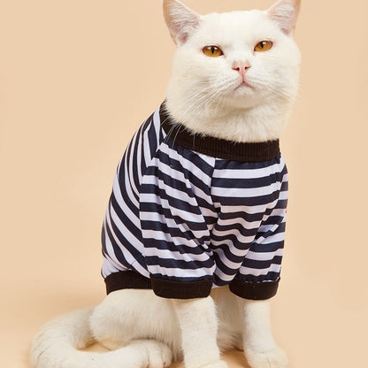 Ozzie - Casual Short Sleeve Striped Pet Dog T-Shirt