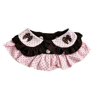 Mokka - Layered Ruffle Bow Pet Collar