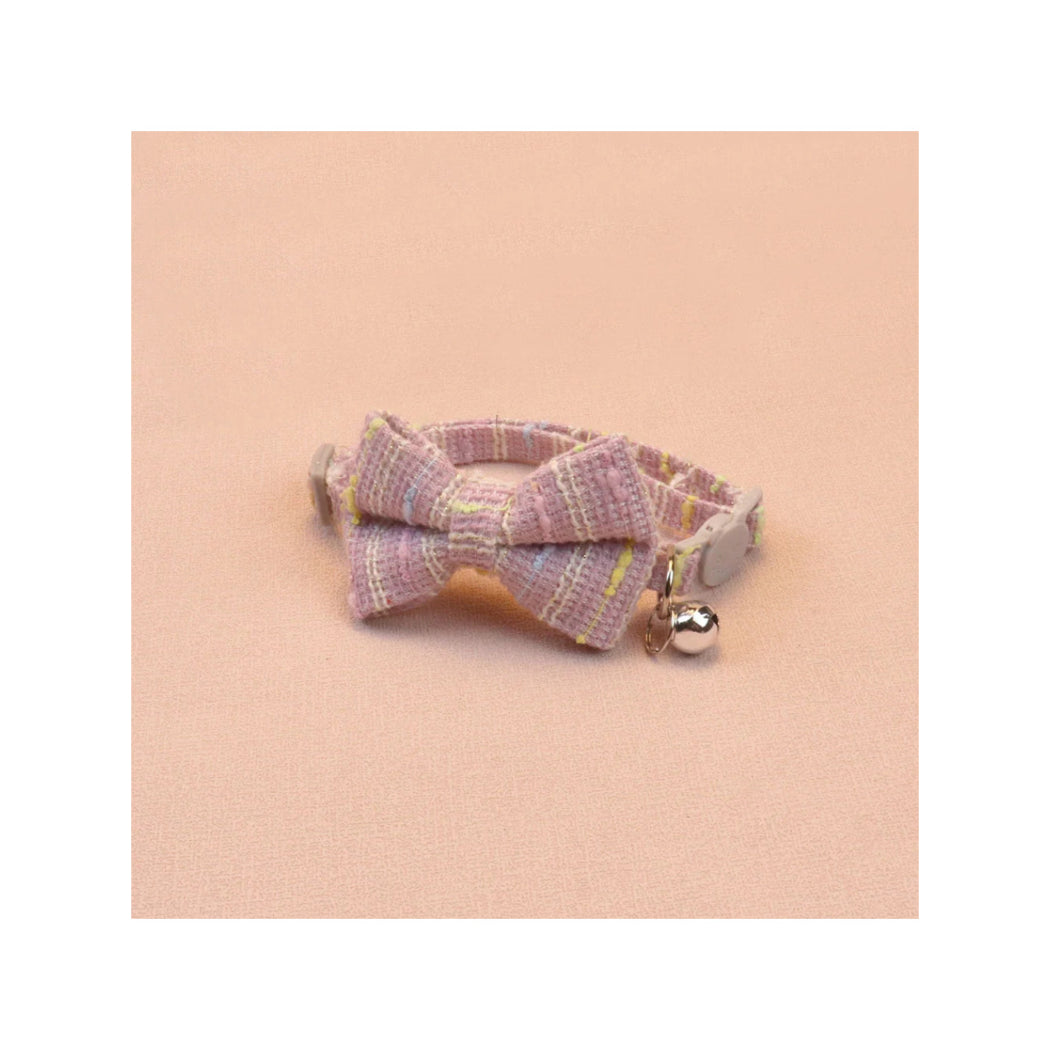 Mokka - Multicolor Tweed Bow Breakaway Cat Collar