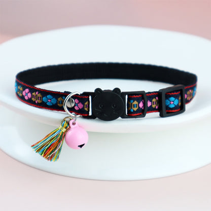 Mokka - Colorful Pattern Bow Detail Cat Collar