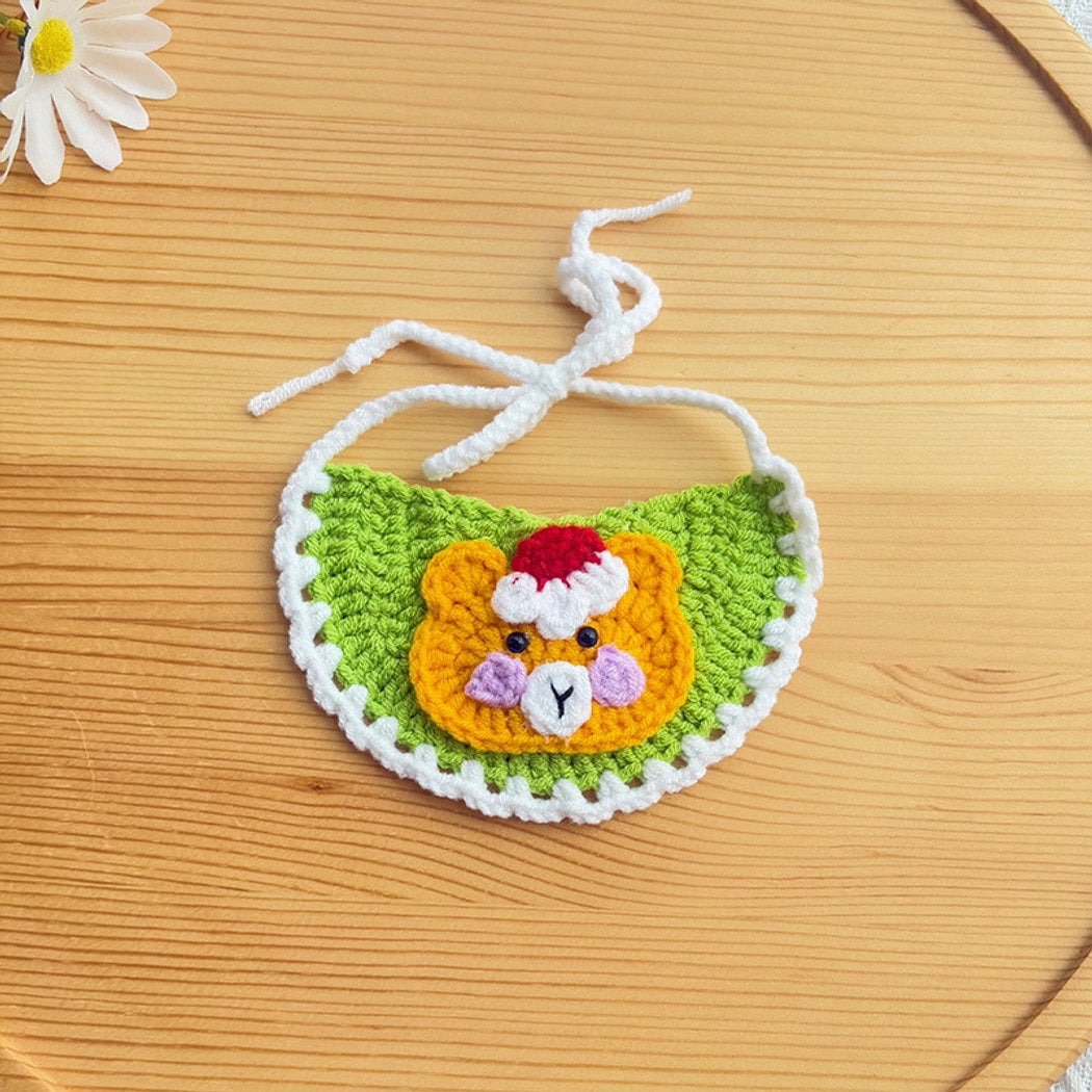Mokka - Bear Pattern Embroidered Pet Bib