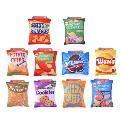 Petkin Chips dog toy displayed alone to showcase its structured and delightful design