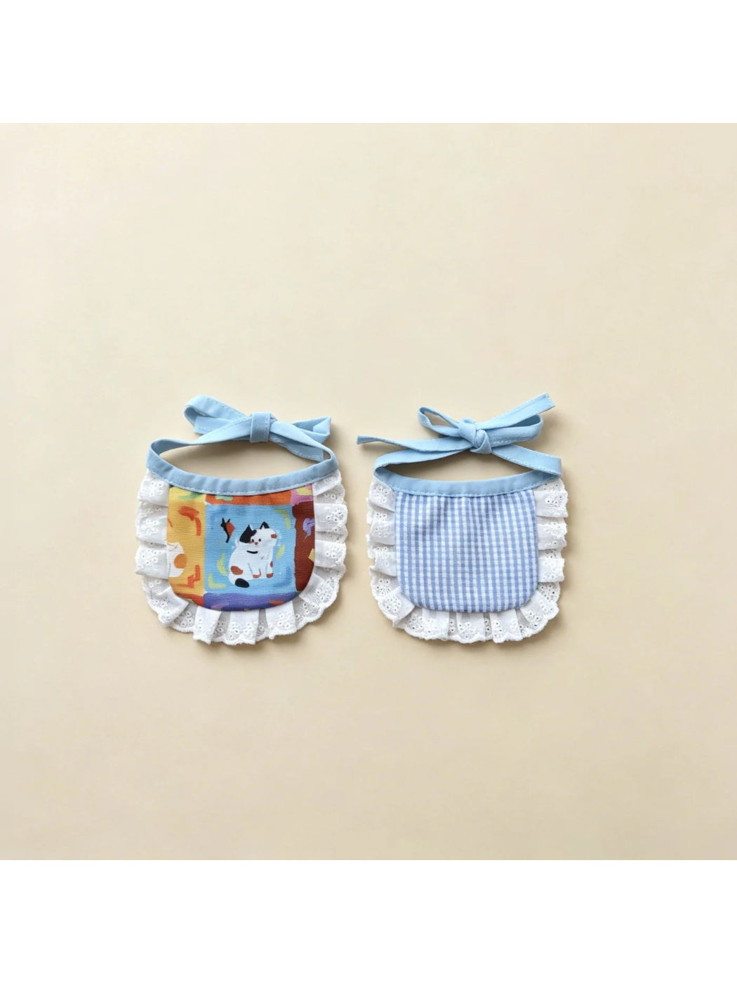 Mokka - Patterned Eyelet-Lace Ruffle Cat Neckwear