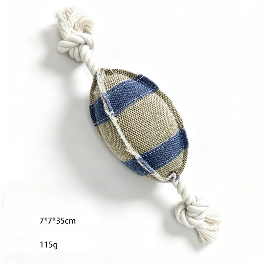 Petkin - Football Style Rope Knot Dog Toy