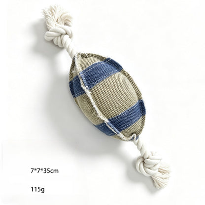 Petkin - Football Style Rope Knot Dog Toy