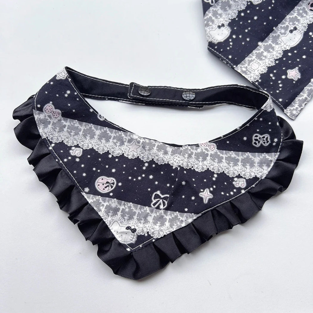 Mokka - Star Print Ruffle Pet Neckwear