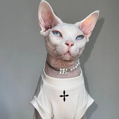 Ozzie - Simple Cross Detail Sleeveless Cat Vest