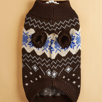 Ozzie - Winter Motif Knit Dog Sweater