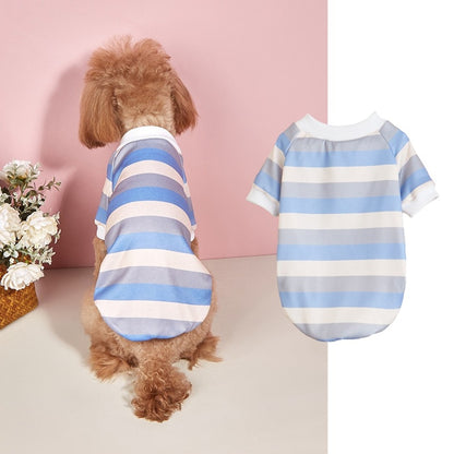 Ozzie - Casual Striped Pet Outfit Dog T-Shirt