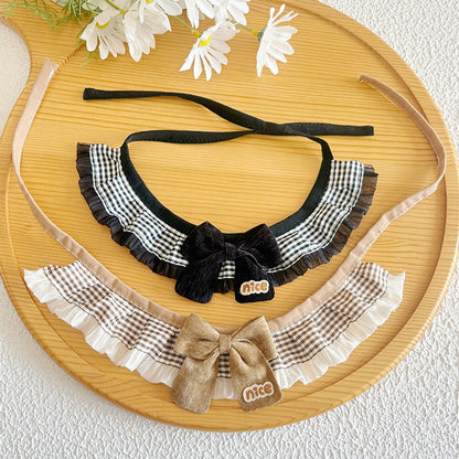 Mokka - Ruffle Trim Plaid Cat Collar