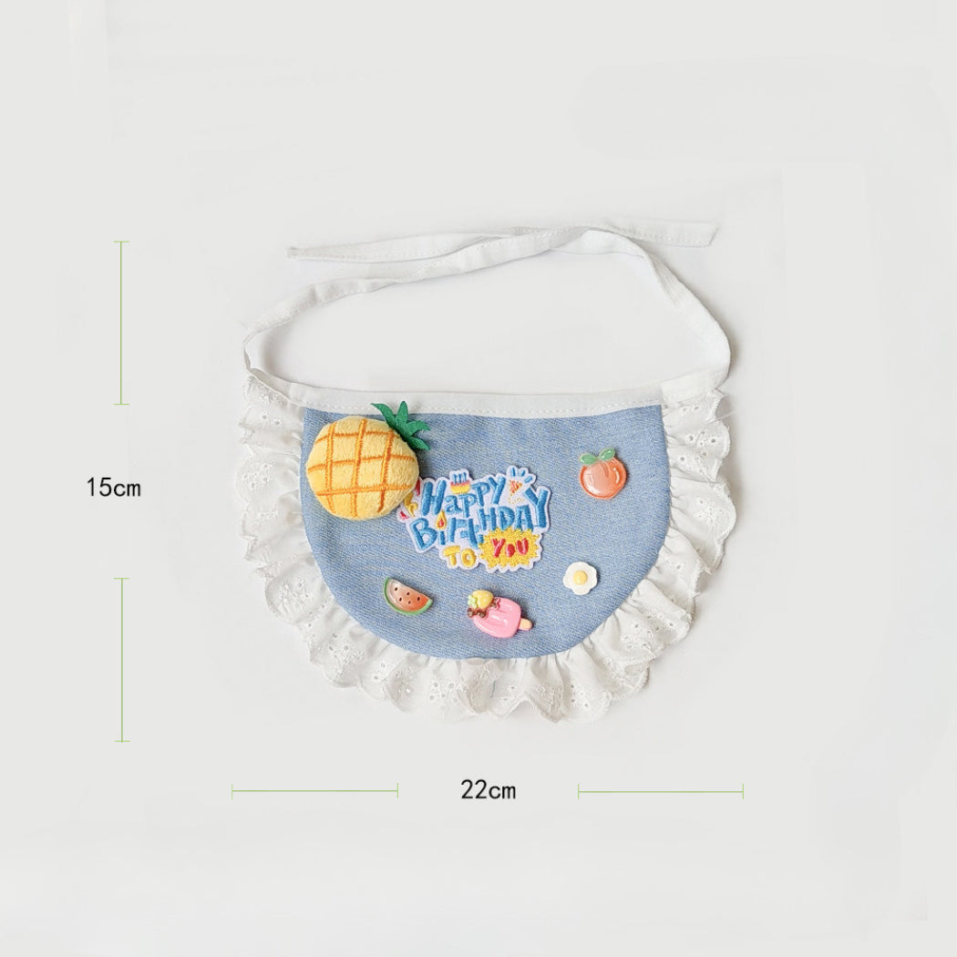 Mokka - Pineapple Ruffle-Trim Bib Pet Neckwear