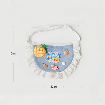 Mokka - Pineapple Ruffle-Trim Bib Pet Neckwear