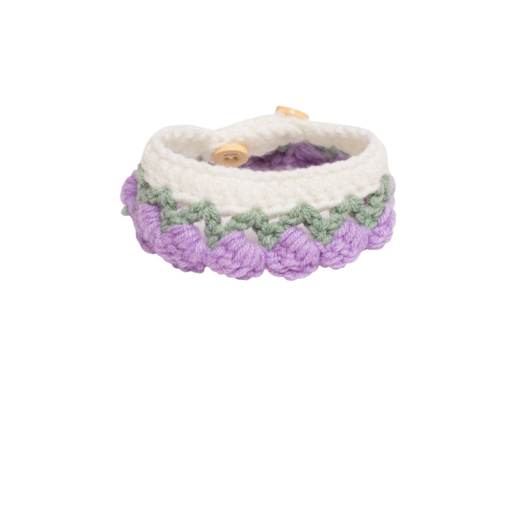 Mokka - Flower Scalloped Crochet Cat Collar