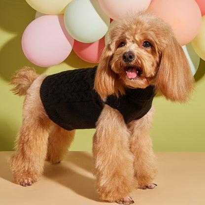 Ozzie - Bow Detail Cable Knit Dog Sweater