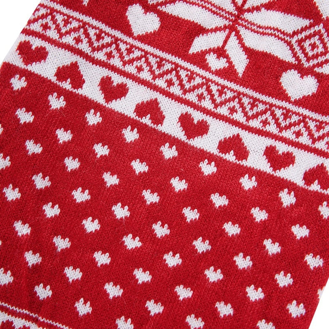 Ozzie - Festive Snowflake Heart Pattern Dog Sweater
