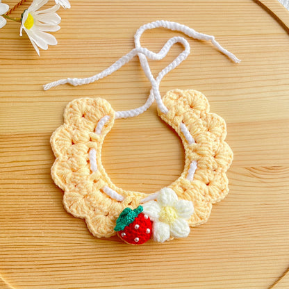 Mokka - Scalloped Floral Tie-On Princess Cat Collar