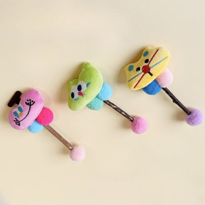 Moo animal plush cat stick toy with soft fabric and colorful details