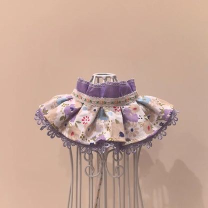 Mokka - Floral Layered Ruffle Cat Bib