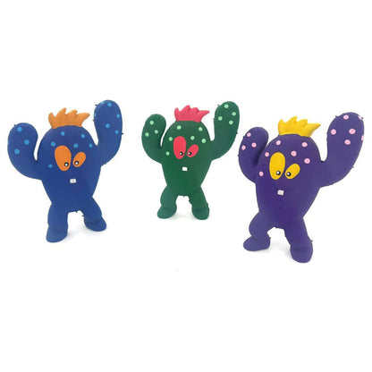 Petkin - Cactus Crew Fun Squeaky Dog Toy with Character Faces