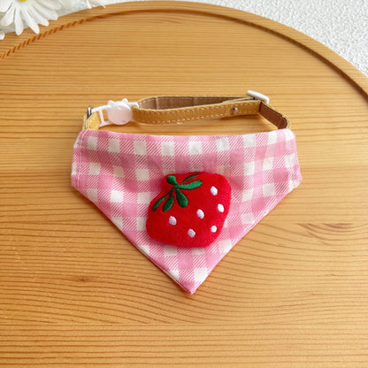 Mokka - Checked Cat Bandana Collar