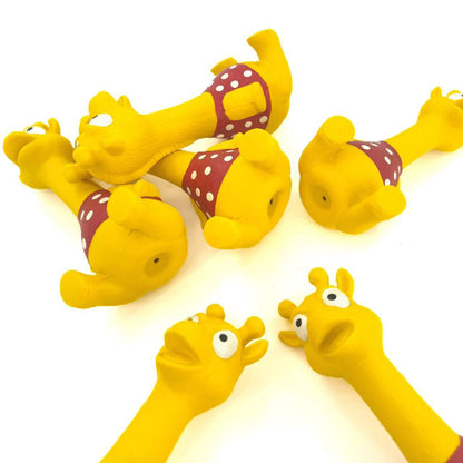 Petkin – Giraffe Squeaky Dog Toy in Red Polka Dots