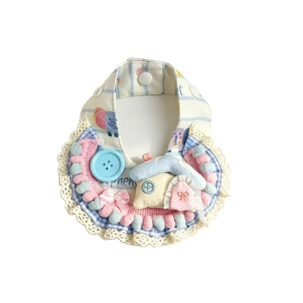 Mokka - Double-Layer Ruffle Bow Pet Collar