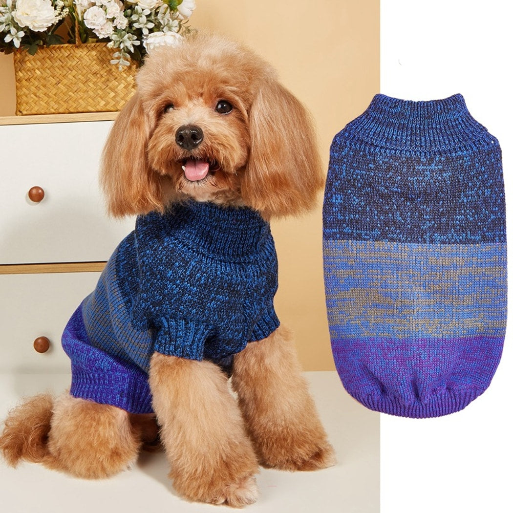 Ozzie - Striped Knit-Style Pet Pullover Dog Sweater