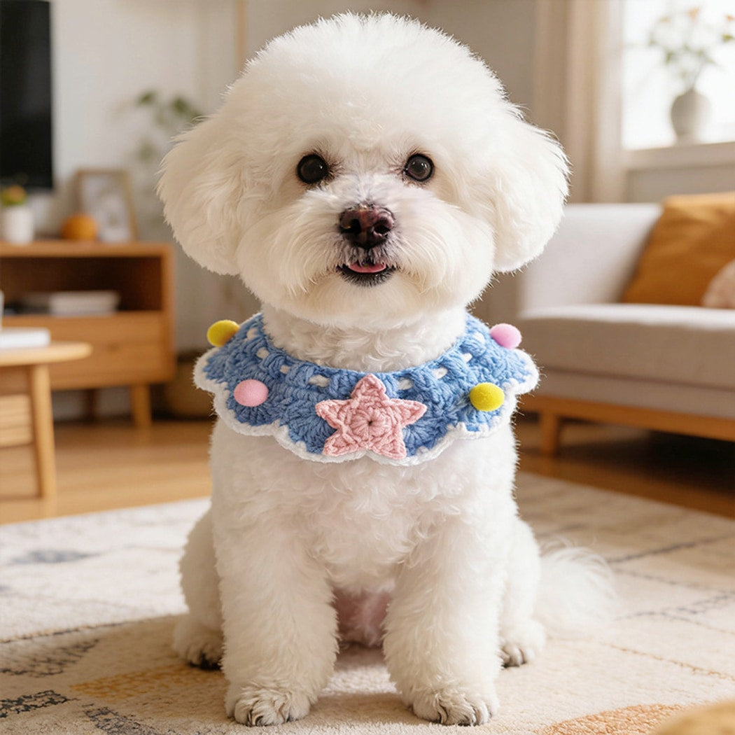 Mokka - Bee Scalloped Knit Look Cat Collar