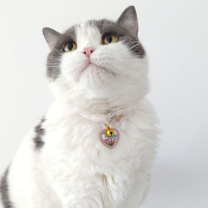 Mokka - Floral Bell Pendant Adjustable Cat Collar