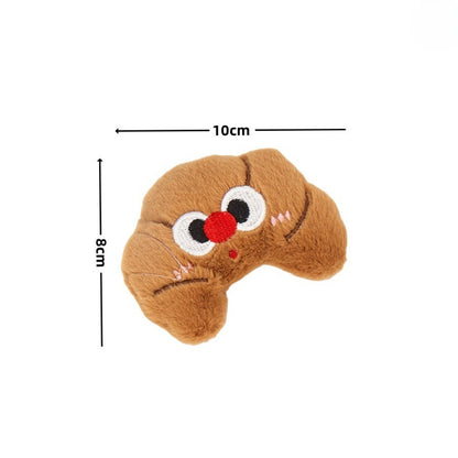 Moo cat toy held by hand showing size and feather details
