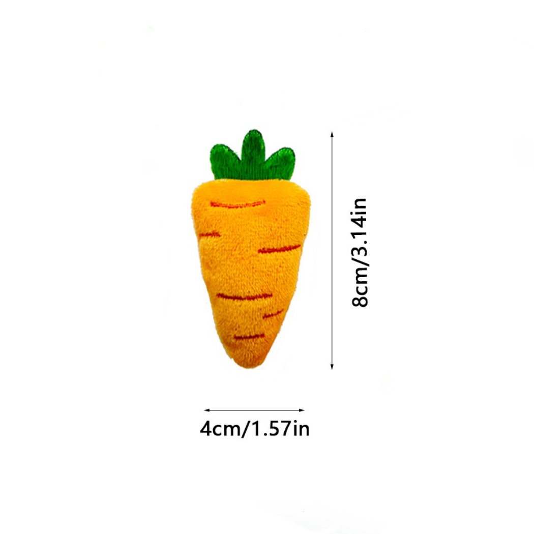 Moo - Embroidered Plush Carrot Cat Toy