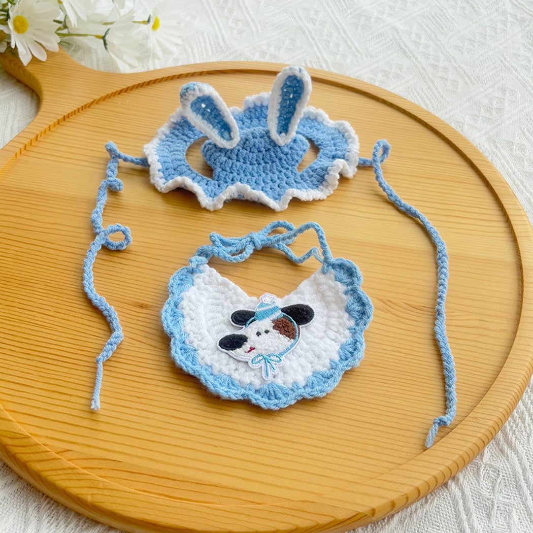 Mokka - Cat Party Bunny Hat and Bib Set