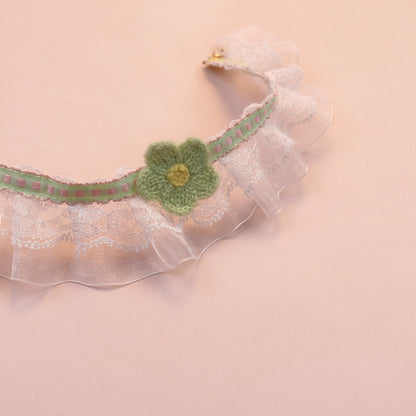 Mokka - Floral Lace Ruffle Decorative Cat Collar