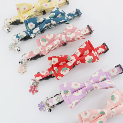 Mokka - Romantic Floral Bow Tie Cat Collar