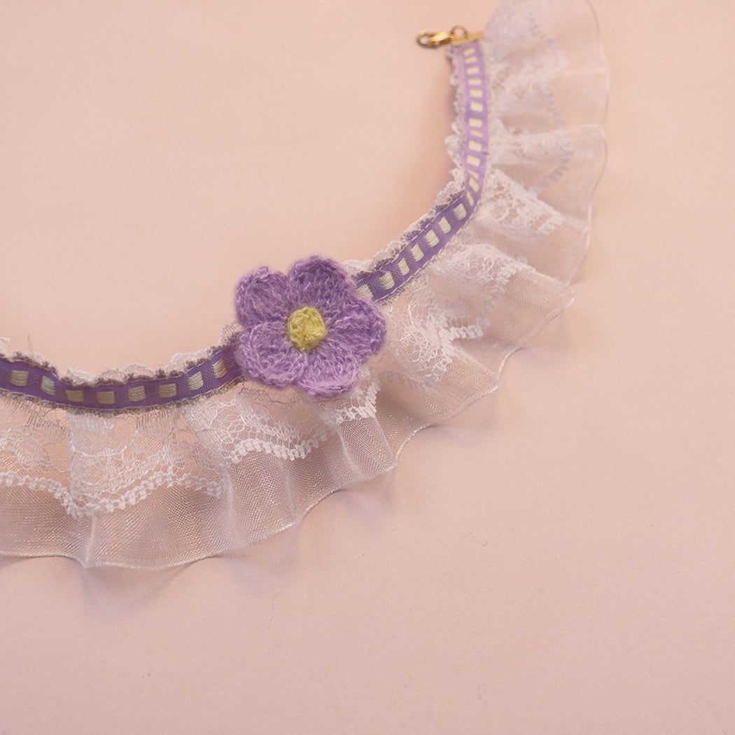 Mokka - Floral Lace Ruffle Decorative Cat Collar
