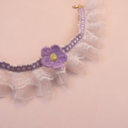 Mokka - Floral Lace Ruffle Decorative Cat Collar