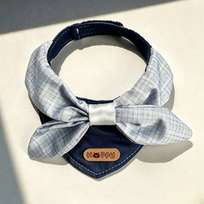 Mokka - Plaid Bow Bib Pet Neckwear