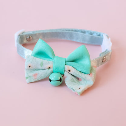 Mokka - Floral Double Bow Cat Collar – Soft, Adjustable, and Adorably Elegant