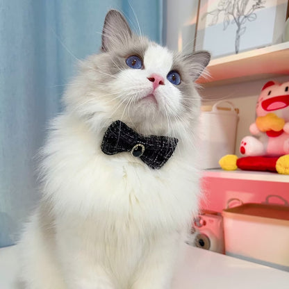 Mokka - Princess Style Plaid Bowknot Cat Collar