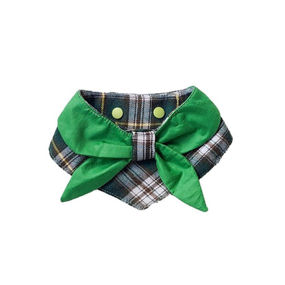 Mokka - Edgy Style Green Plaid Pet Bib