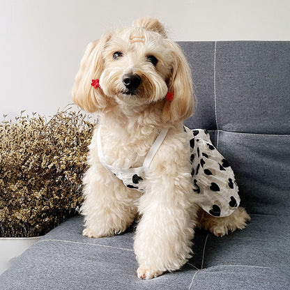 Ozzie - Princess Style Heart Print Dog Dress