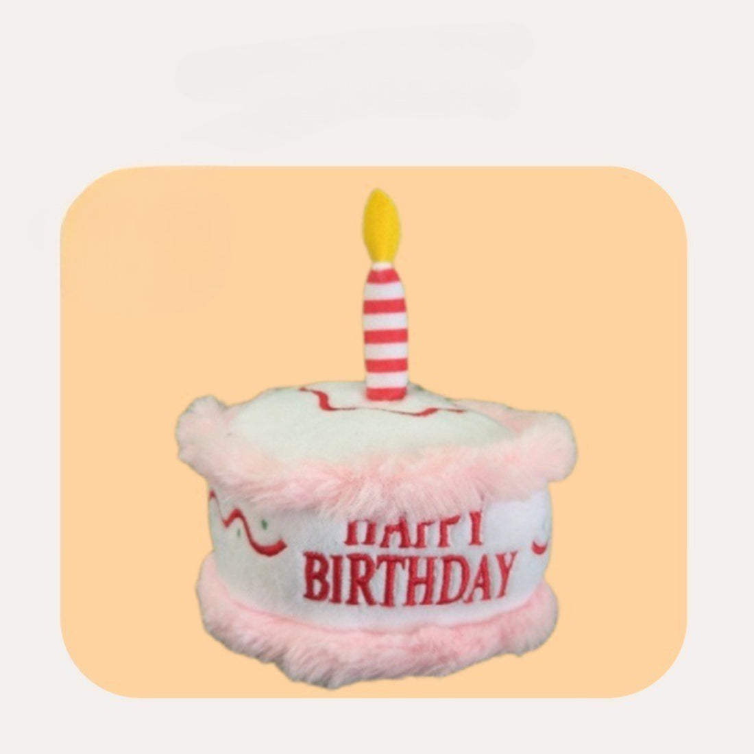 Close-up of Petkin Birthday Cake Dog Plush Toy showing detailed stitching and colors