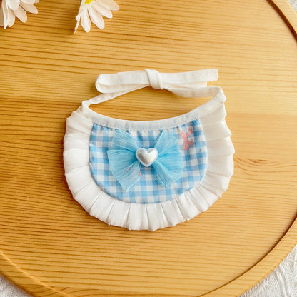Mokka - Ruffled Tie Strap Cat Bib