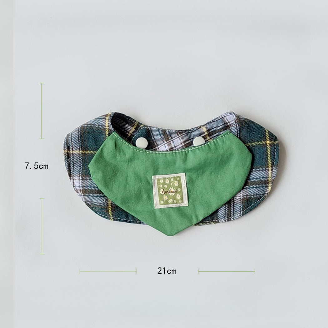 Mokka - Edgy Style Green Plaid Pet Bib