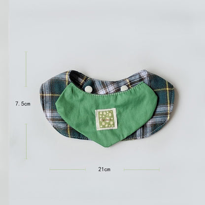 Mokka - Edgy Style Green Plaid Pet Bib