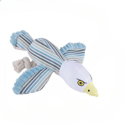 Petkin - Plush Bird with Rope Tail Dog Toy