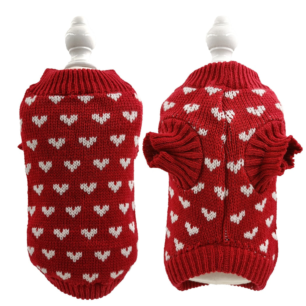 Ozzie - Princess Style Allover Heart Pet Sweater