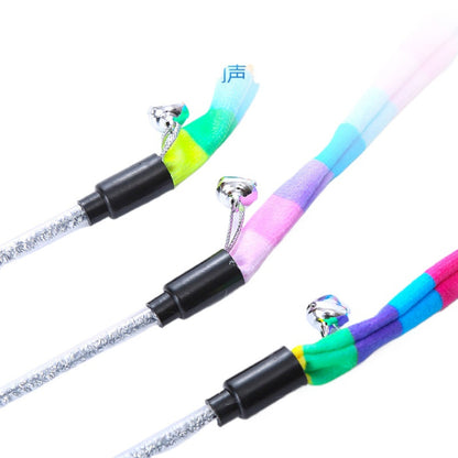 Moo - Rainbow Striped Bell Wand Cat Toy